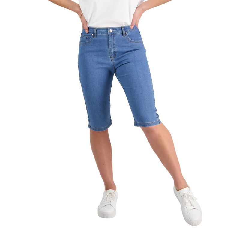 Vassalli Slim Leg Contrast Stitch Denim Short image number 0